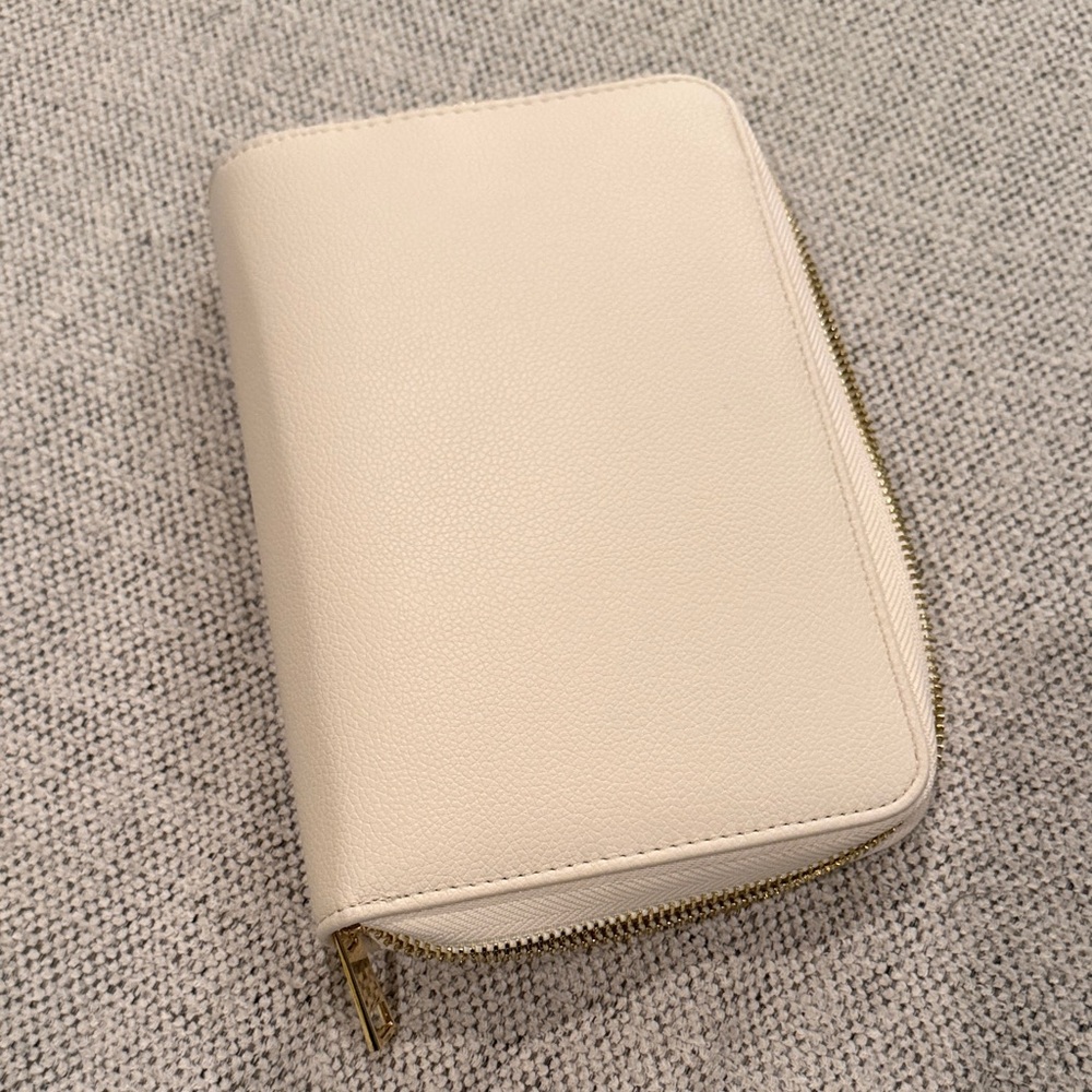 Christina Love Planning Cream Zip-Around Wallet cash envelope system